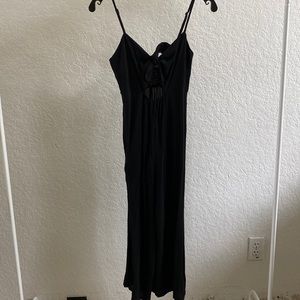 Girls black romper with tie front